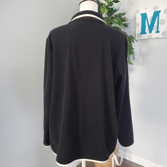 SUSAN GRAVER WEEKEND snap fleece contrast trim L - Picture 6 of 11